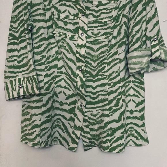 New Kathy Lee Collections Roll Sleeve Blouse, Lg - Picture 3 of 5